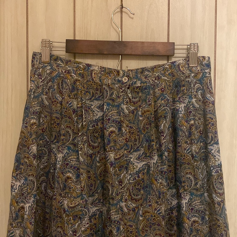 vintage Ship’N shore 14 paisley print midi skirt flowy summer blue king - Picture 5 of 13